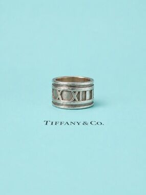 Tiffany & Co. Atlas Roman Numeral Ring Sterling Silver 925 Size 6